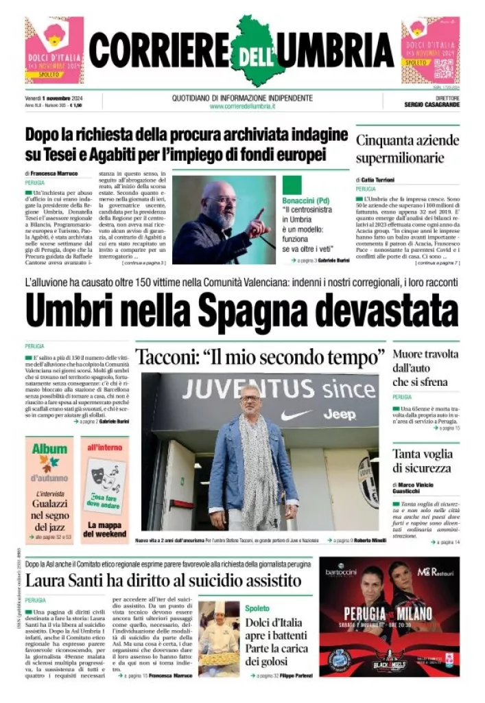 Prima-pagina-corriere umbria-del-2024-11-01